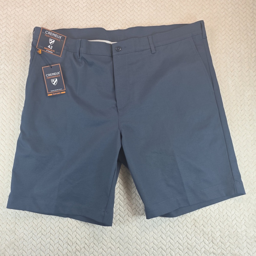 Cremieux Performance Madison Fit Navy Blue Golf Shorts Size 42 9 Inch Inseam